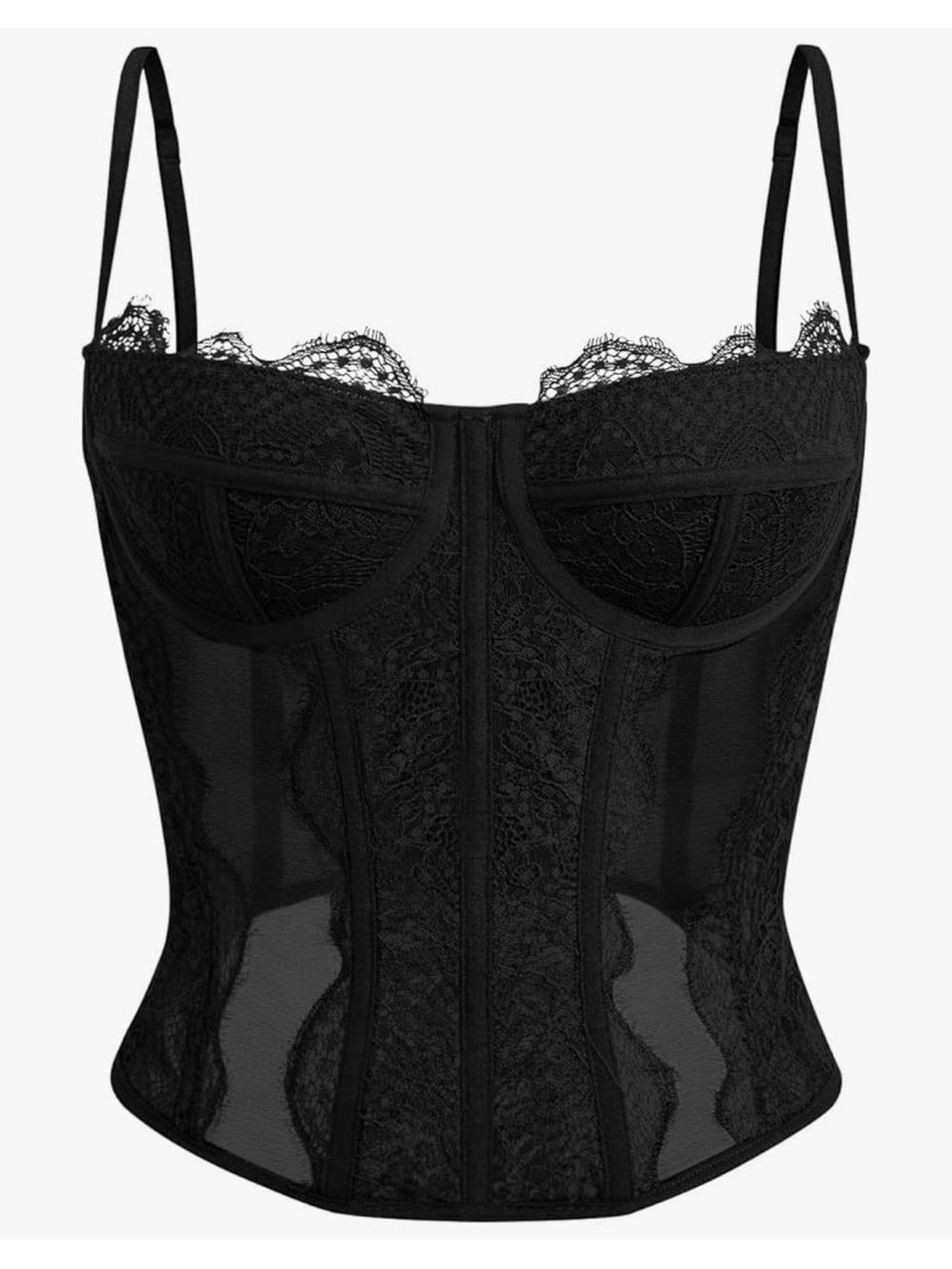 Black Lace Bustier Corset Top